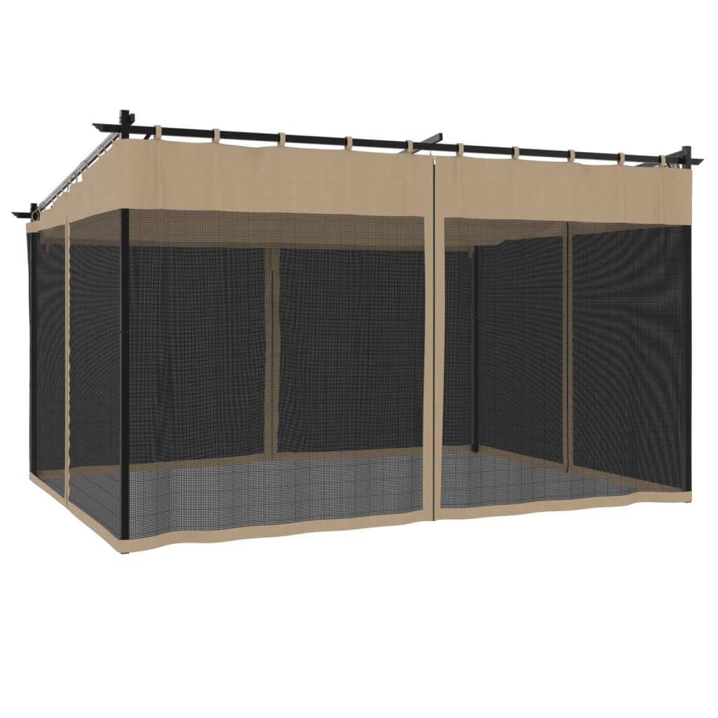 Tonnelle avec parois en officiel filet anthracite 3x3 m acier tonnelle de jardin vidaXL