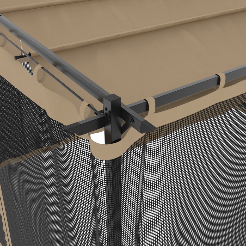 Tonnelle avec parois en liquidation filet anthracite 3x3 m acier tonnelle de jardin vidaXL