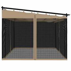 Altán se síťovanými stěnami taupe 4 x 3 m ocel - obrázek 5