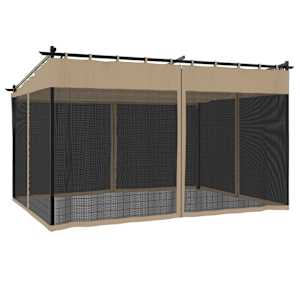 Altán se síťovanými stěnami taupe 4 x 3 m ocel - obrázek 6