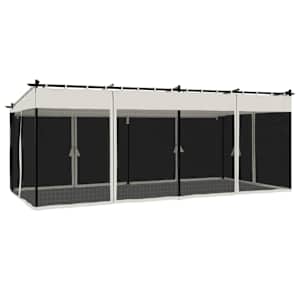 Altán se síťovanými stěnami krémový 6 x 3 m ocel - obrázek 6