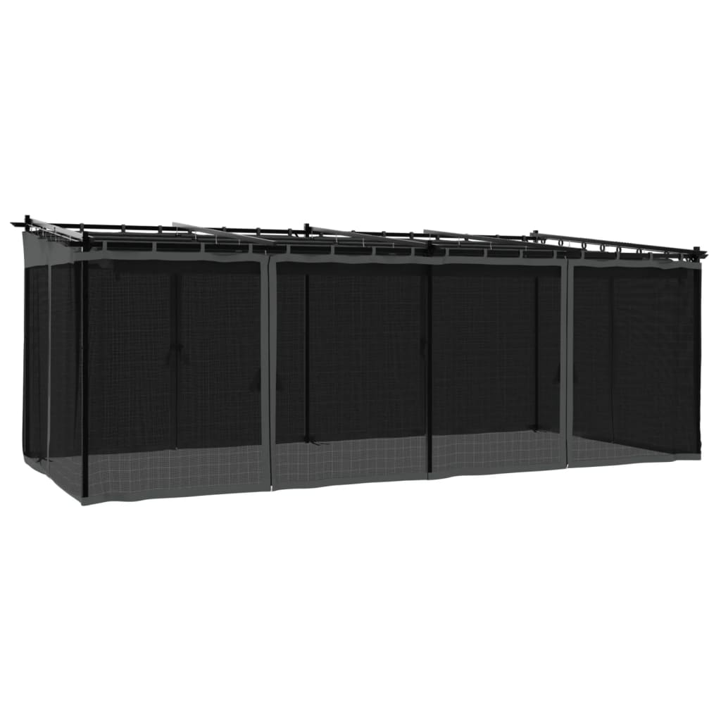 Tonnelle avec parois en filet anthracite 3x3 m acier vente tonnelle de jardin vidaXL