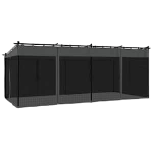 Altán se síťovanými stěnami antracitový 6 x 3 m ocel - obrázek 6