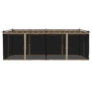 Altán se síťovanými stěnami taupe 6 x 3 m ocel - obrázek 4