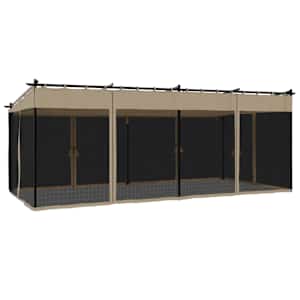 Altán se síťovanými stěnami taupe 6 x 3 m ocel - obrázek 6