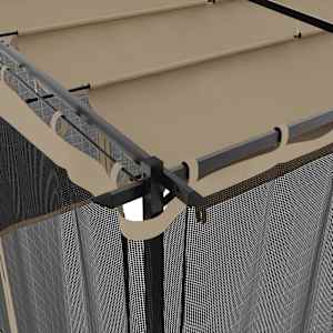 Altán se síťovanými stěnami taupe 6 x 3 m ocel - obrázek 7