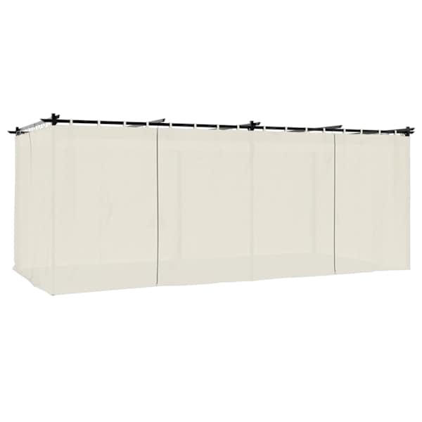 vidaXL kardinatega paviljon, kreemjas, 6x3 m, teras