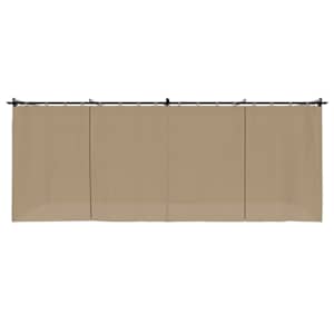 Altán se závěsy taupe 6 x 3 m ocel - obrázek 4