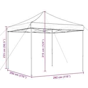 Skládací party stan pop-up vínový 292 x 292 x 315 cm - obrázek 9