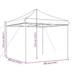 Skládací party stan pop-up terakota 292 x 292 x 315 cm - obrázek 9