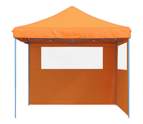 vidaXL Tenda para festas pop-up dobrável c/ 2 paredes laterais laranja