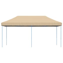 vidaXL I&scaron;skleidžiama proginė palapinė, smėlio spalvos, 580x292x315cm