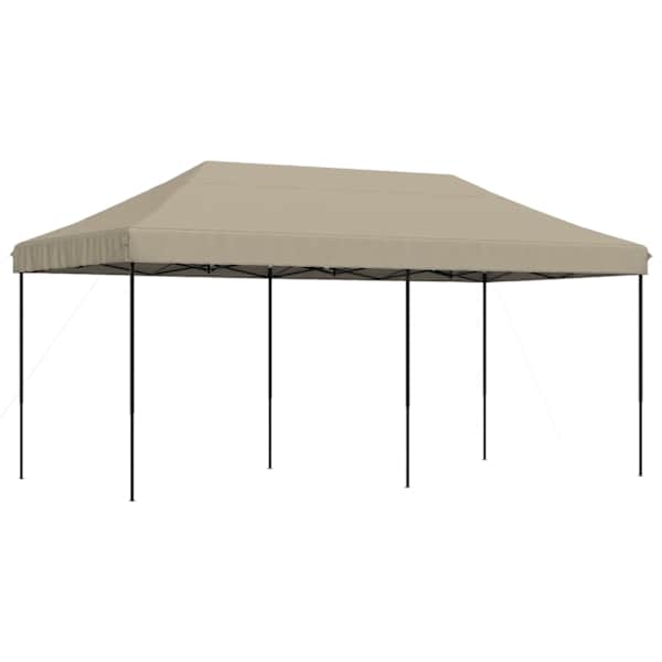 vidaXL kokkupandav pop-up peotelk, pruunikashall, 580x292x315 cm
