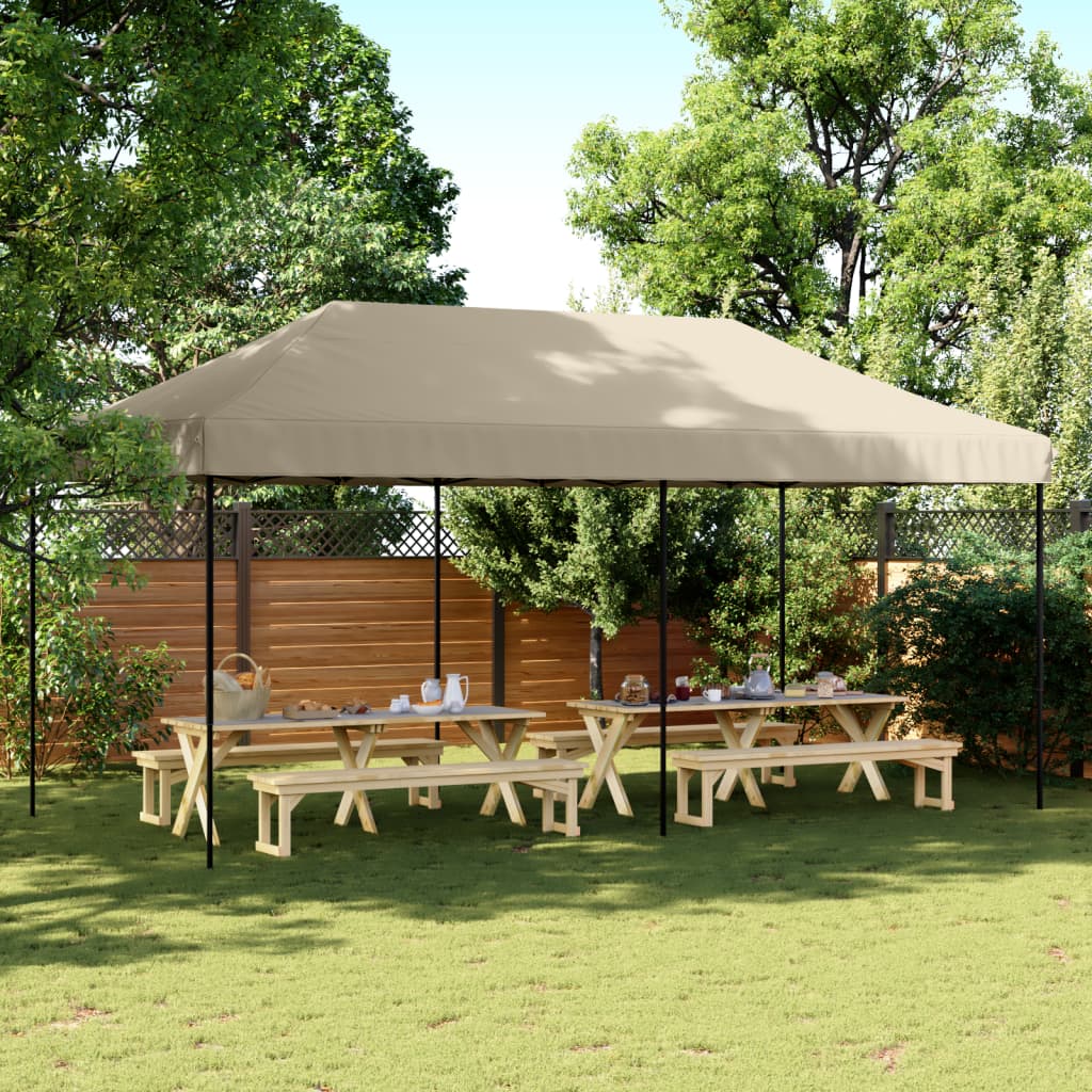 vidaXL Cort de petrecere pliabil Pop-Up, taupe, 580x292x315 cm