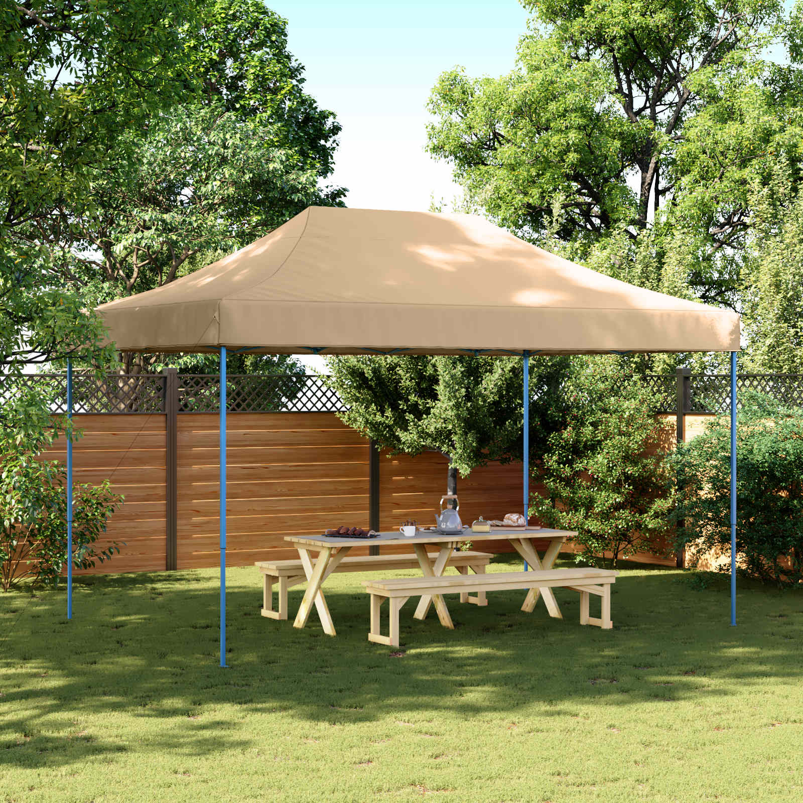 vidaXL Cort de petrecere pliabil Pop-Up, 440x292x315 cm, bej