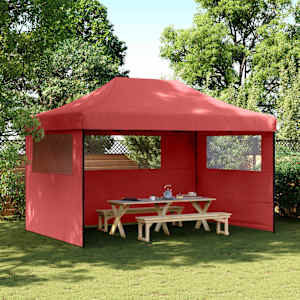 Zložljivi pop-up šotor za zabave 3 stranice bordo