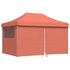 vidaXL kokkupandav pop-up peotelk 4 k&uuml;lgseinaga, terrakota