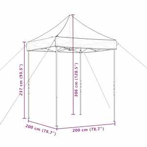 Skládací party stan pop-up taupe 200 x 200 x 306 cm - obrázek 9