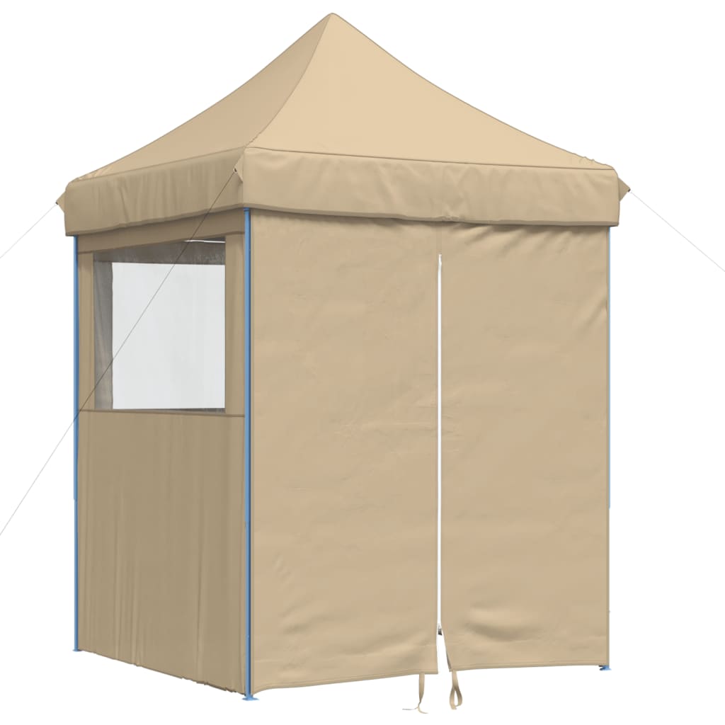 vidaXL Skladací pop-up párty stan so 4 bočnými stenami béžový