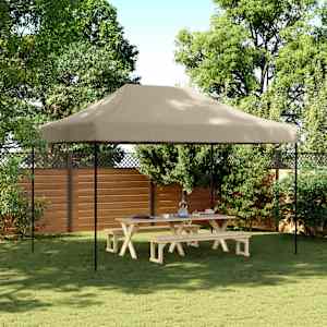 Skládací party stan pop-up taupe 410 x 279 x 315 cm - obrázek 1