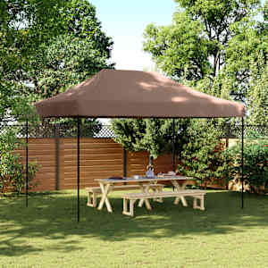 Skládací party stan pop-up hnědý 410 x 279 x 315 cm - obrázek 1