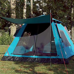 Šotor za kampiranje za 5 oseb moder za hitro postavitev