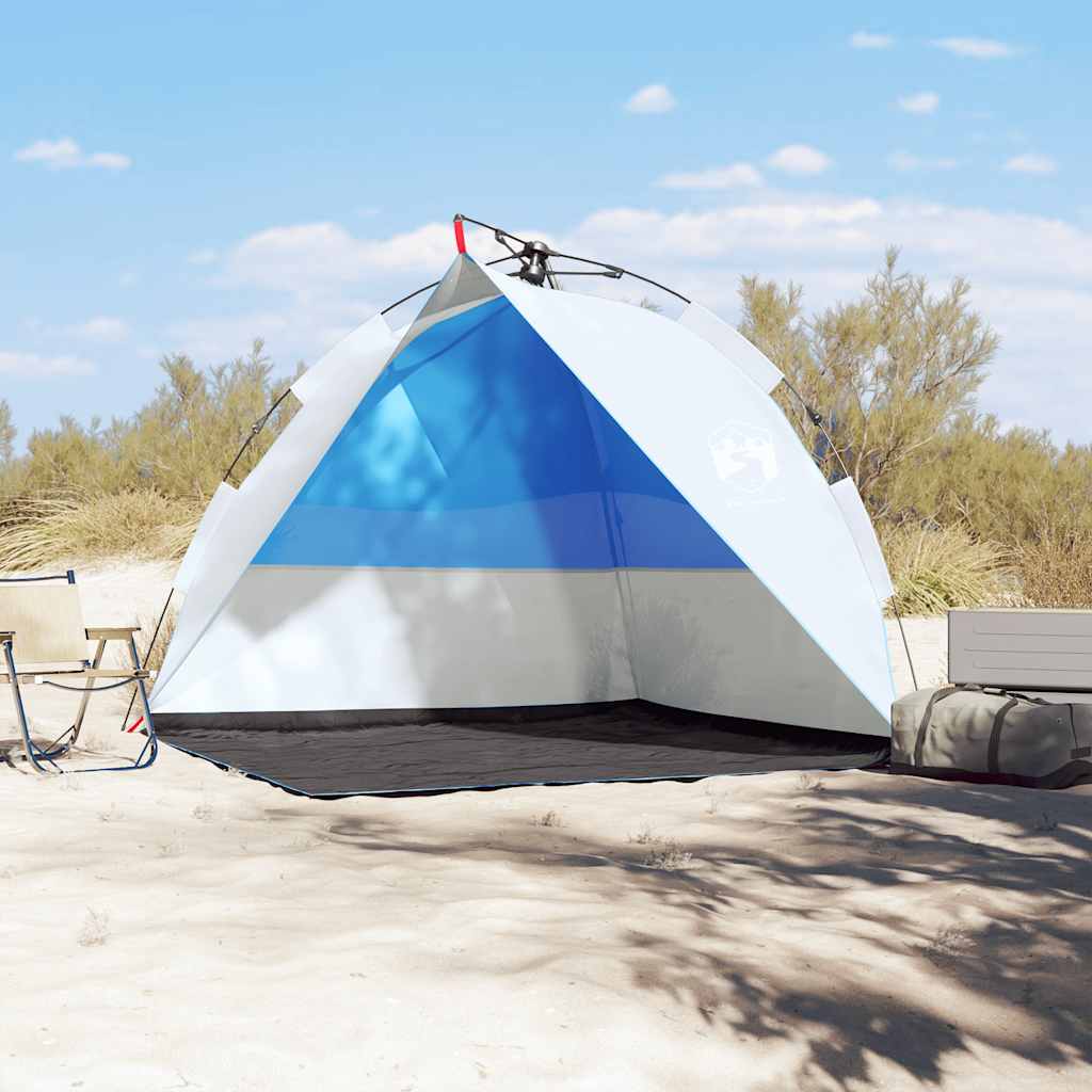 vidaXL Strandtent waterdicht snelontgrendeling azuurblauw afbeelding