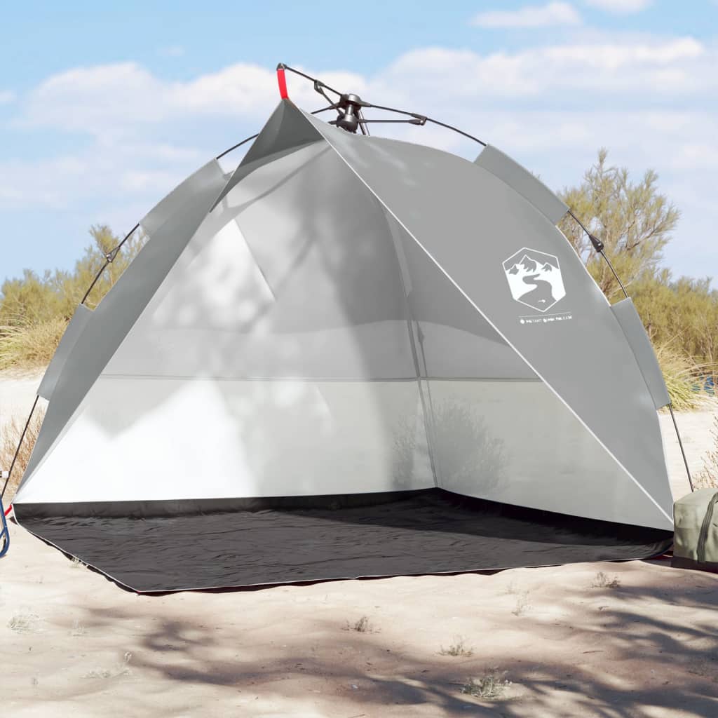 vidaXL Strandtelt grå hurtigutløser vanntett - Camping | Telt