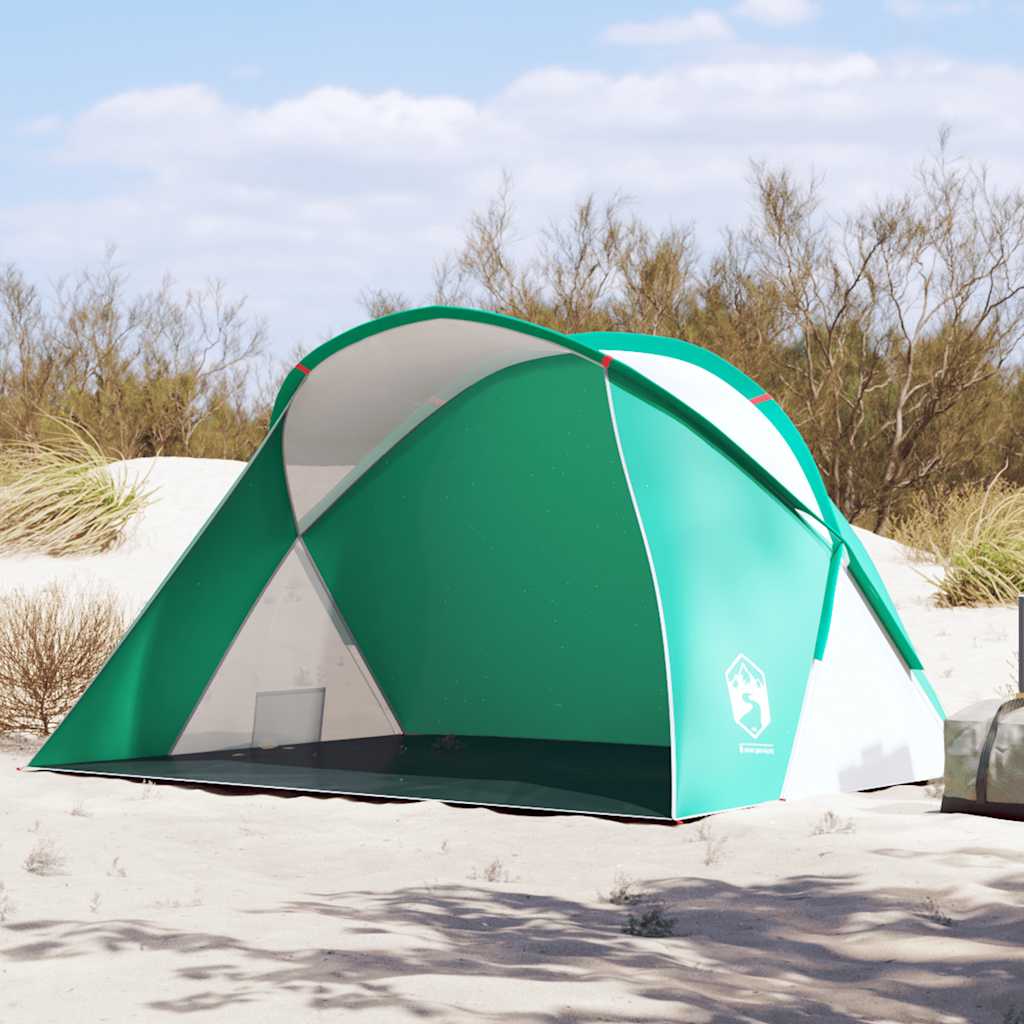 vidaXL Cort de plajă 2 persoane pop-up, verde marin, impermeabil