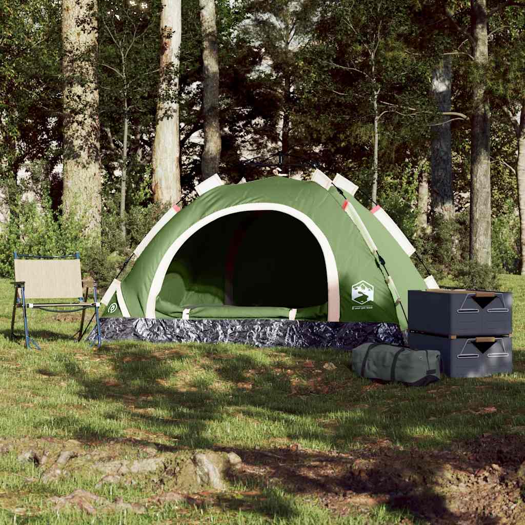 vidaXL Tent 2-persoons snelontgrendeling groen afbeelding