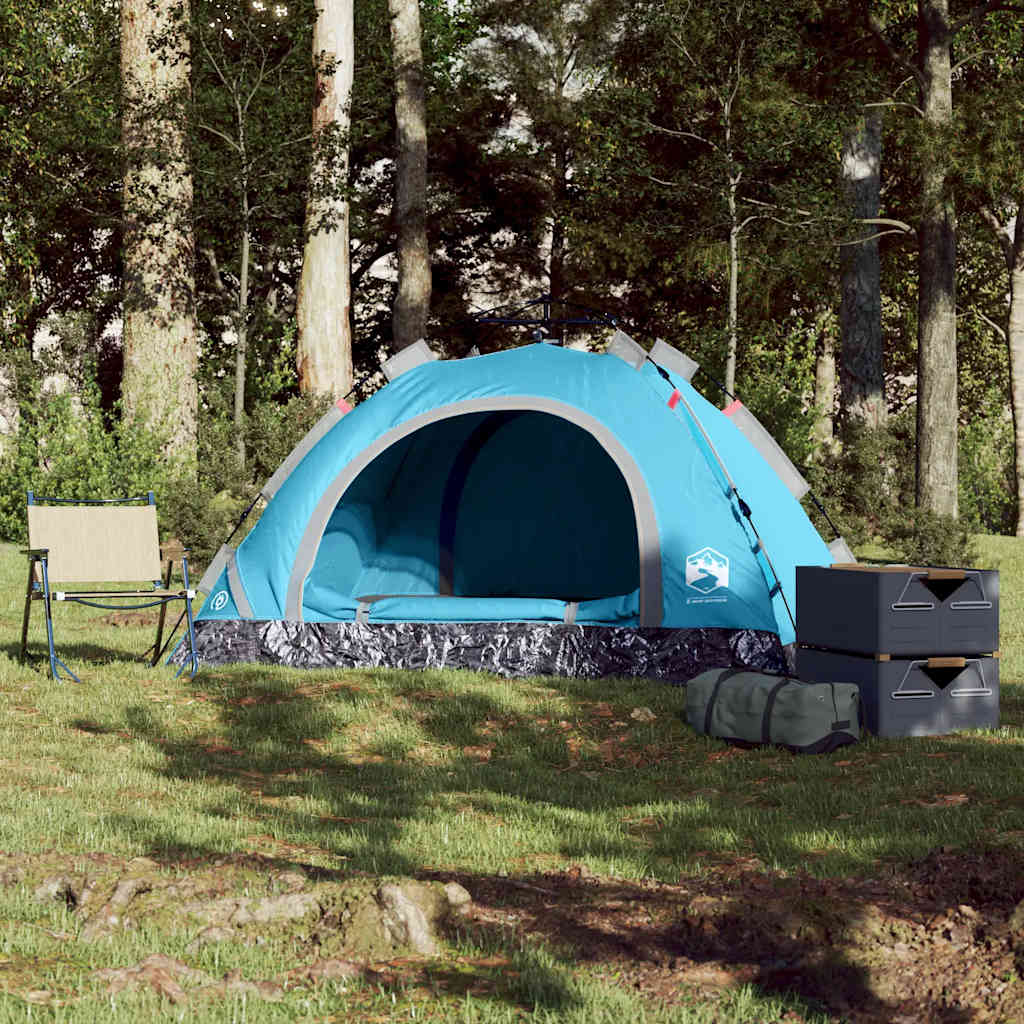 vidaXL Tent 2-persoons snelontgrendeling blauw afbeelding