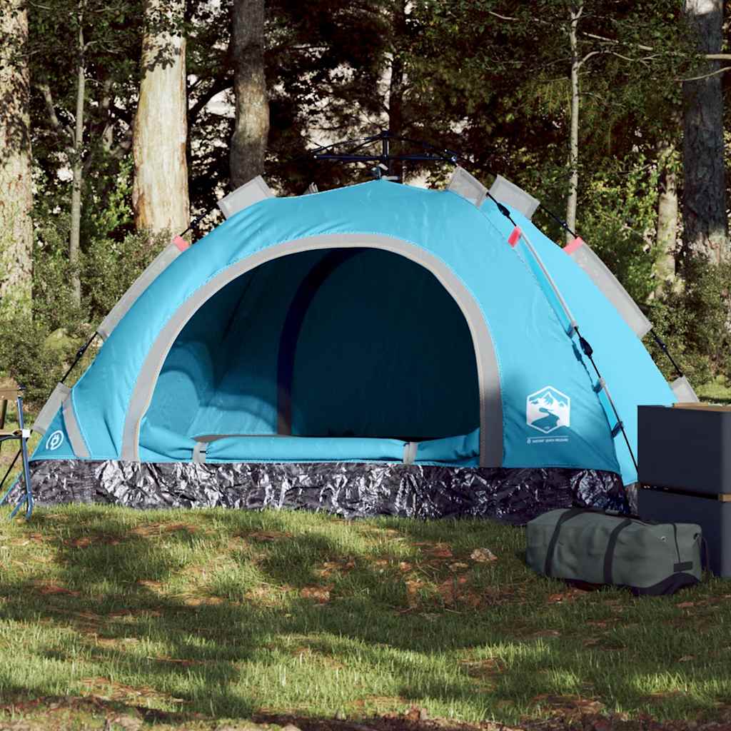 vidaXL Campingtelt 2 personer blå hurtigutløser