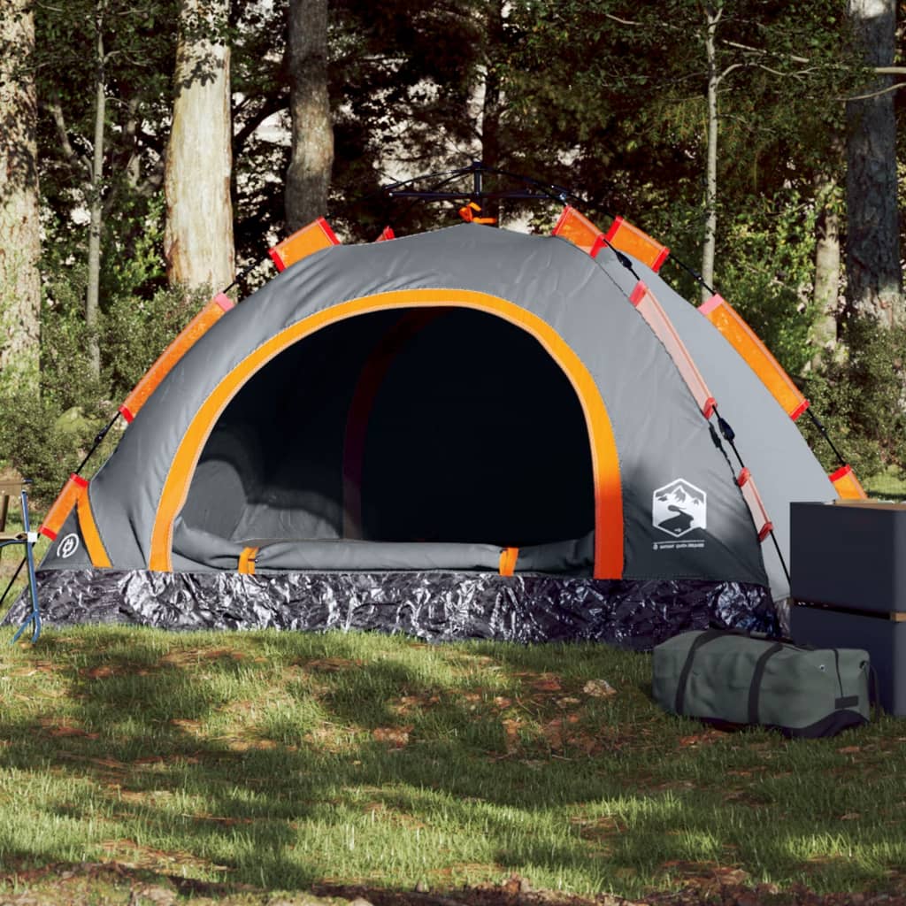 vidaXL Cort de camping pentru 2 persoane, setare rapidă, gri