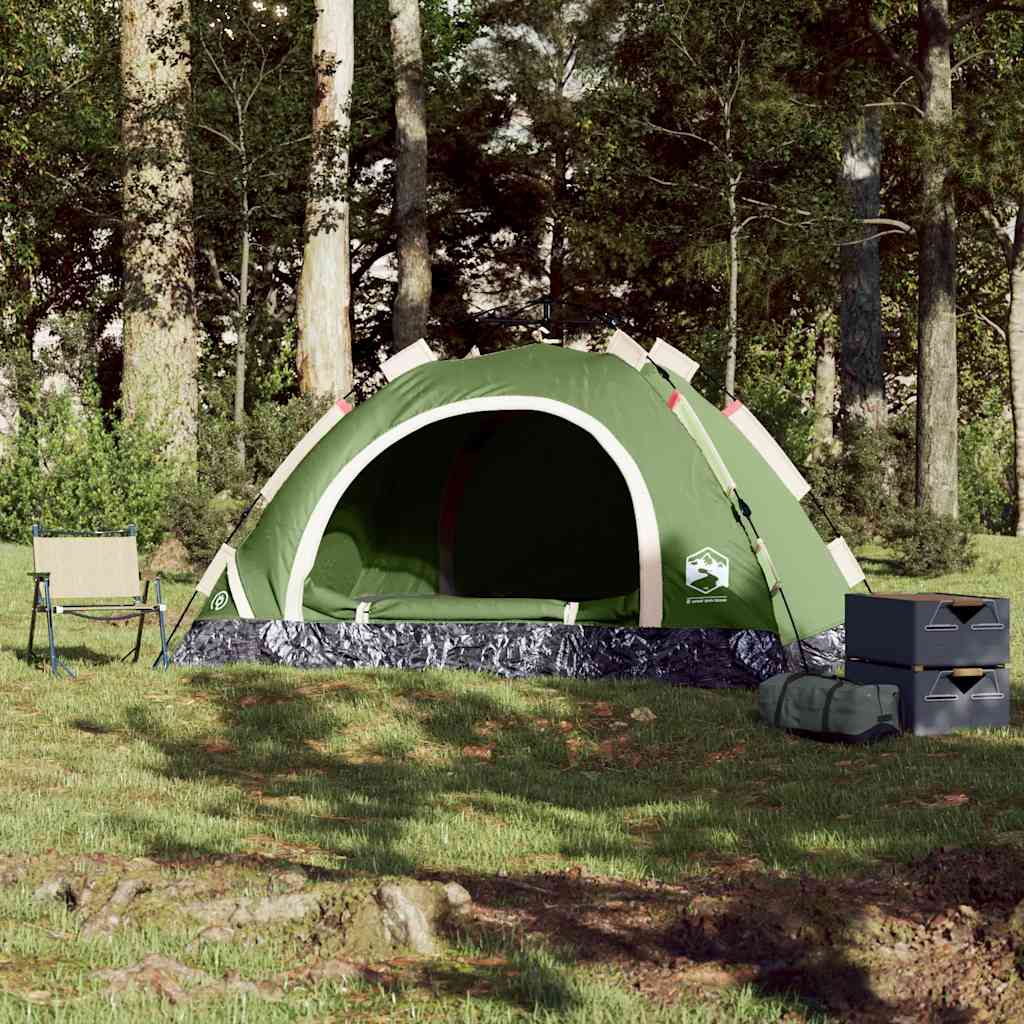 vidaXL Tent 3-persoons snelontgrendeling groen afbeelding
