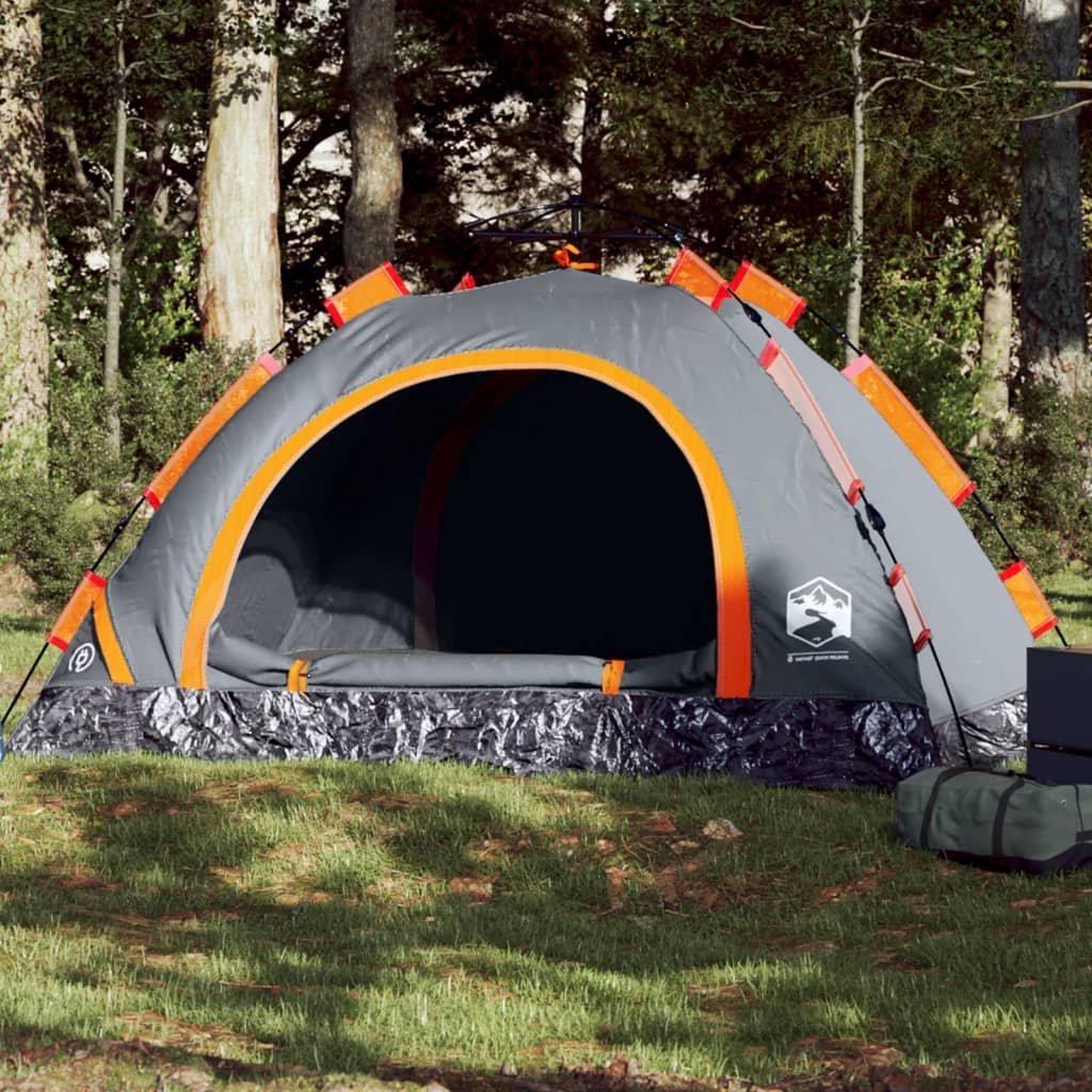 vidaXL Cort de camping pentru 3 persoane, setare rapidă, portocaliu