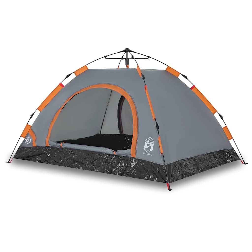 Thumbnail - vidaXL Campingzelt 4 Personen Grau und Orange Quick Release