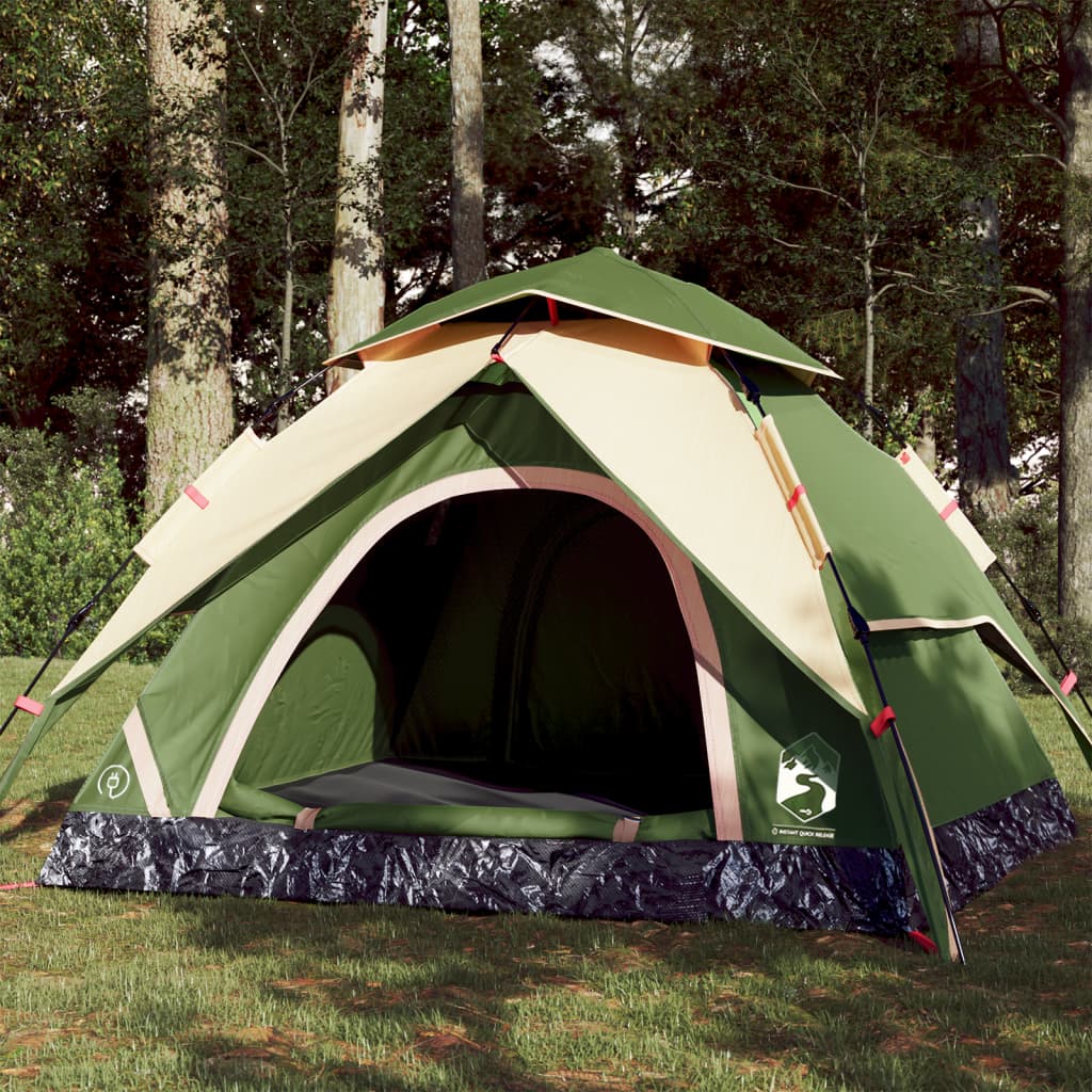 Photos - Tent VidaXL Camping  Dome 3-Person Green Quick Release 