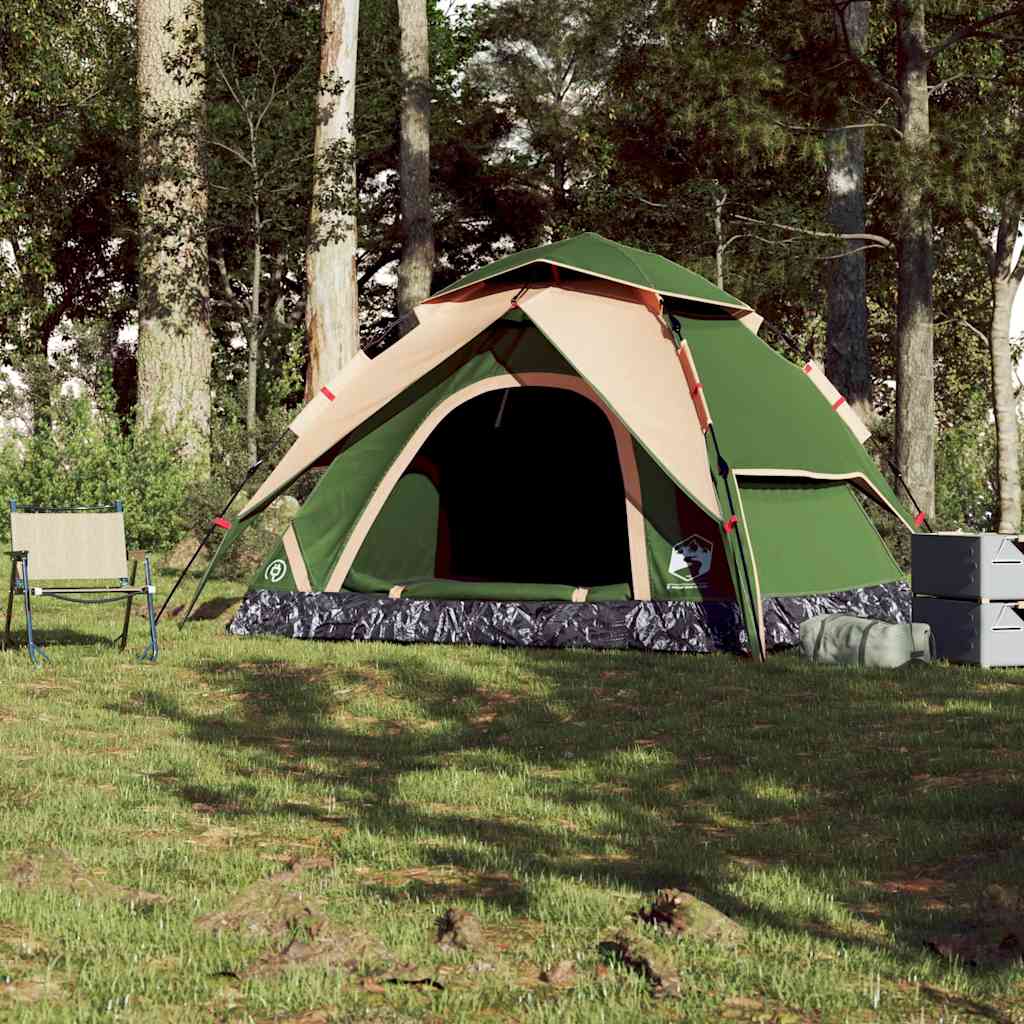 vidaXL Koepeltent 5-persoons snelontgrendeling groen afbeelding