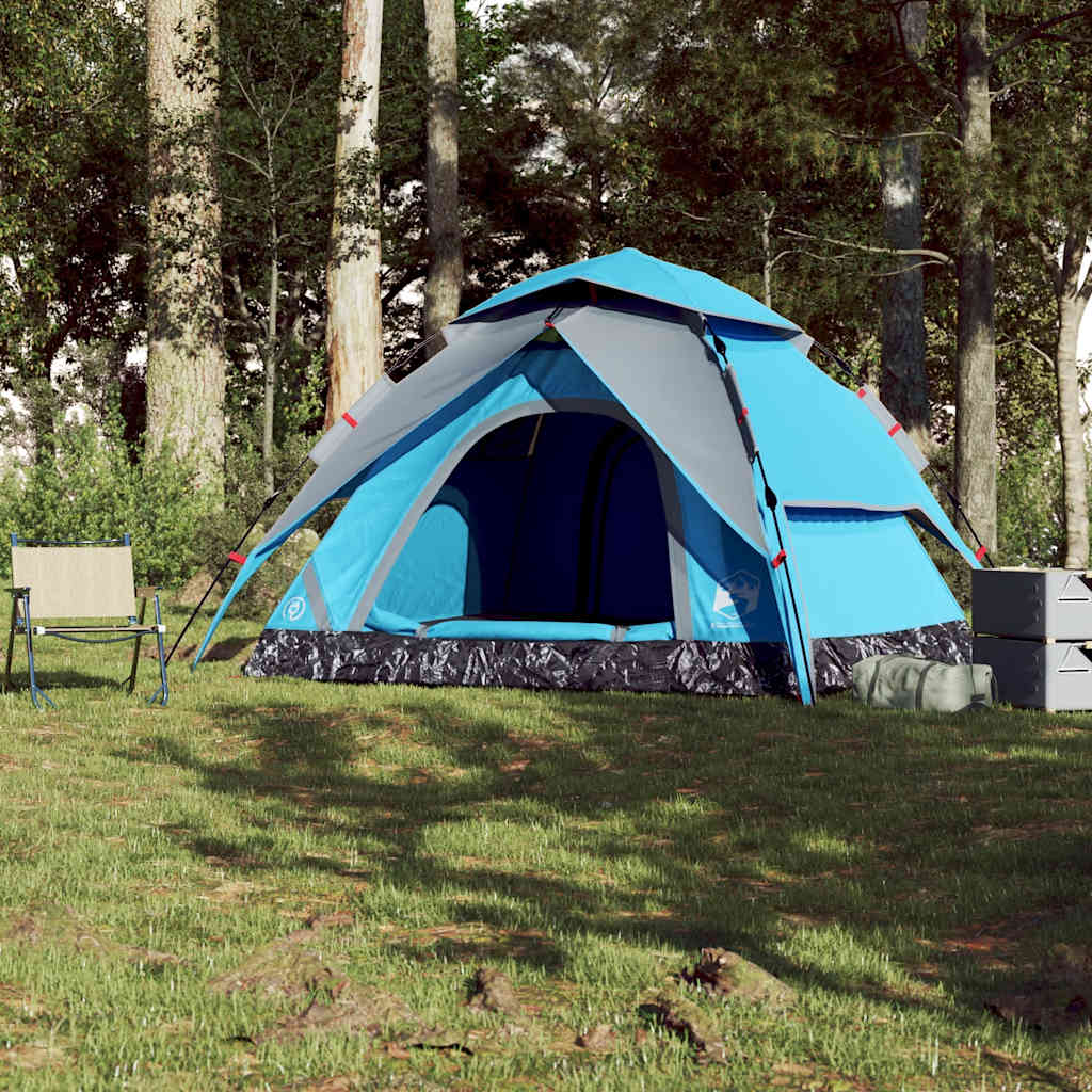 vidaXL Koepeltent 5-persoons snelontgrendeling blauw afbeelding