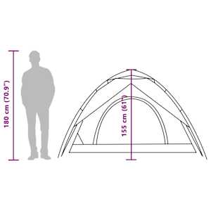 Kempingový stan kupole 5 osob bílý zatemňovací rychloupínací - obrázek 12