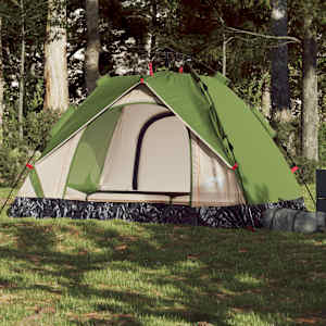 Šotor za kampiranje za 2 osebi zelen za hitro postavitev