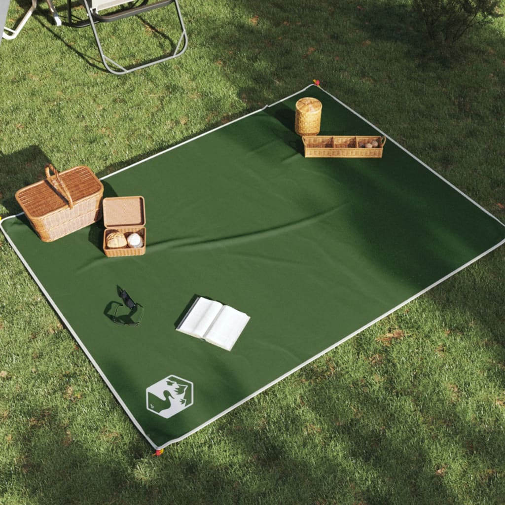 vidaXL Pătură de picnic cu țăruși, verde, 205x155 cm