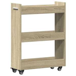 Skříňka na kolečkách dub sonoma 60x22x79 cm kompozitní dřevo - obrázek 2