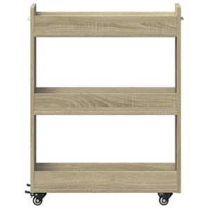 Skříňka na kolečkách dub sonoma 60x22x79 cm kompozitní dřevo - obrázek 5