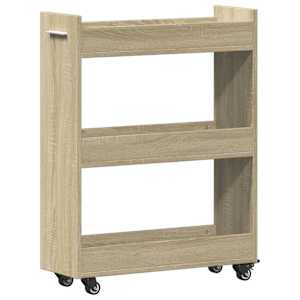 Skříňka na kolečkách dub sonoma 60x22x79 cm kompozitní dřevo - obrázek 7