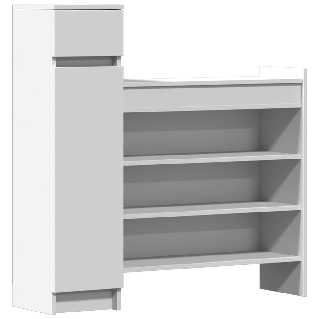 vidaXL Botník bílý 100,5 x 28 x 100 cm kompozitní dřevo