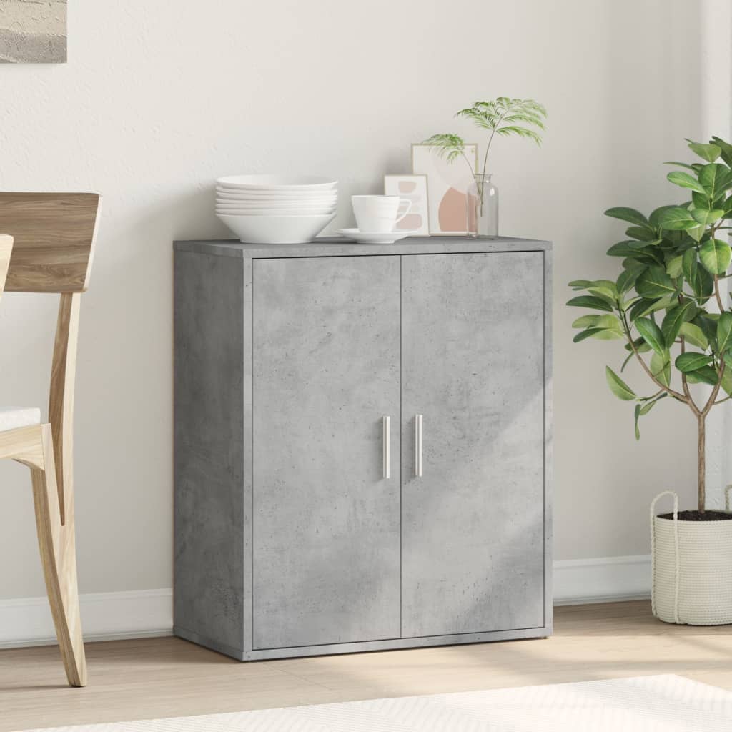 vidaXL Dressoir 60x31x70 cm bewerkt hout betongrijs afbeelding
