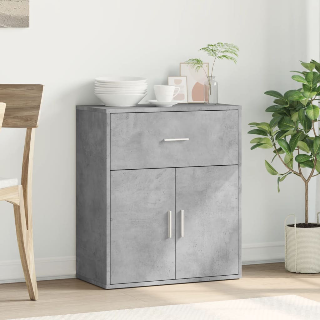 vidaXL Dressoir 60x31x70 cm bewerkt hout betongrijs afbeelding
