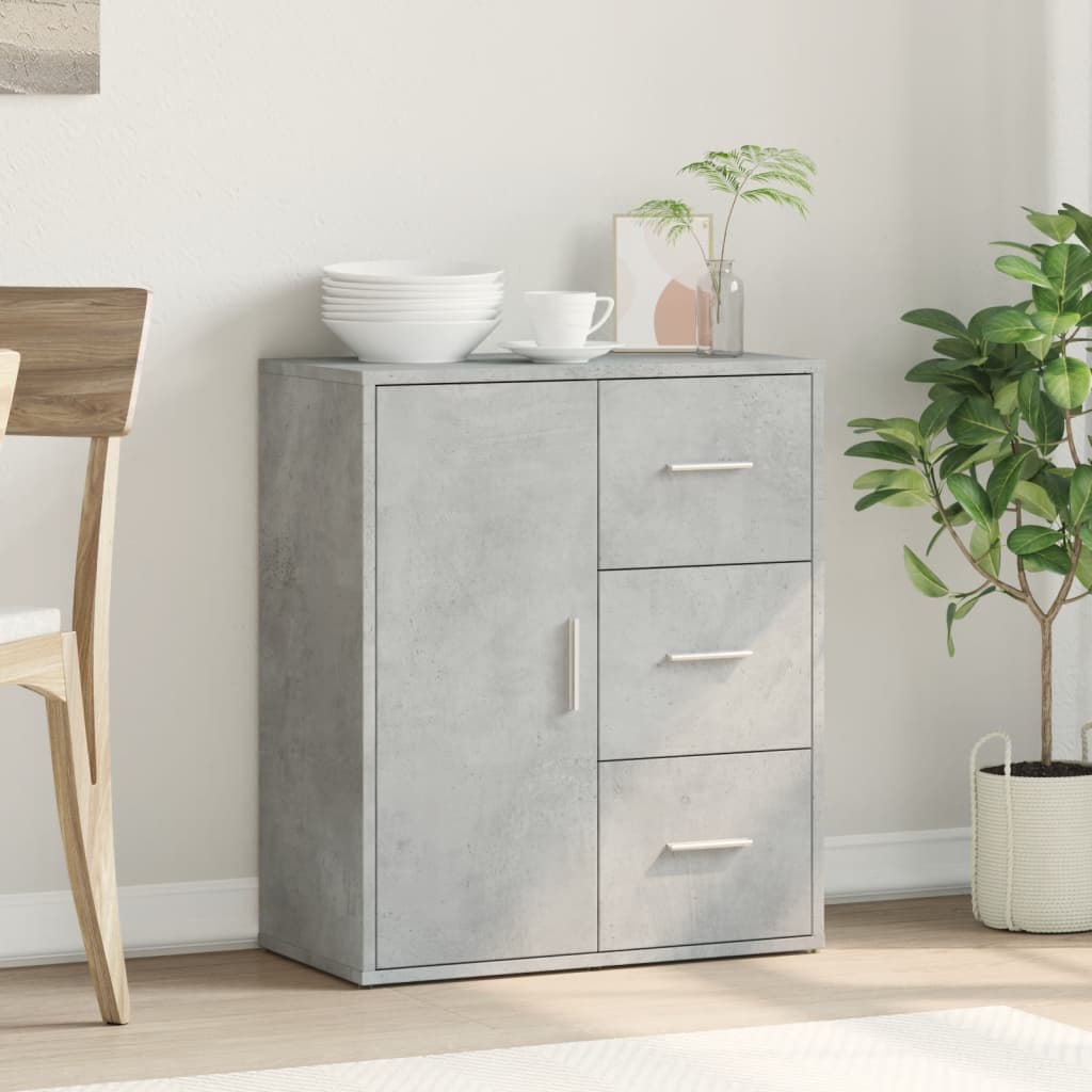 vidaXL Dressoir 60x31x70 cm bewerkt hout betongrijs afbeelding