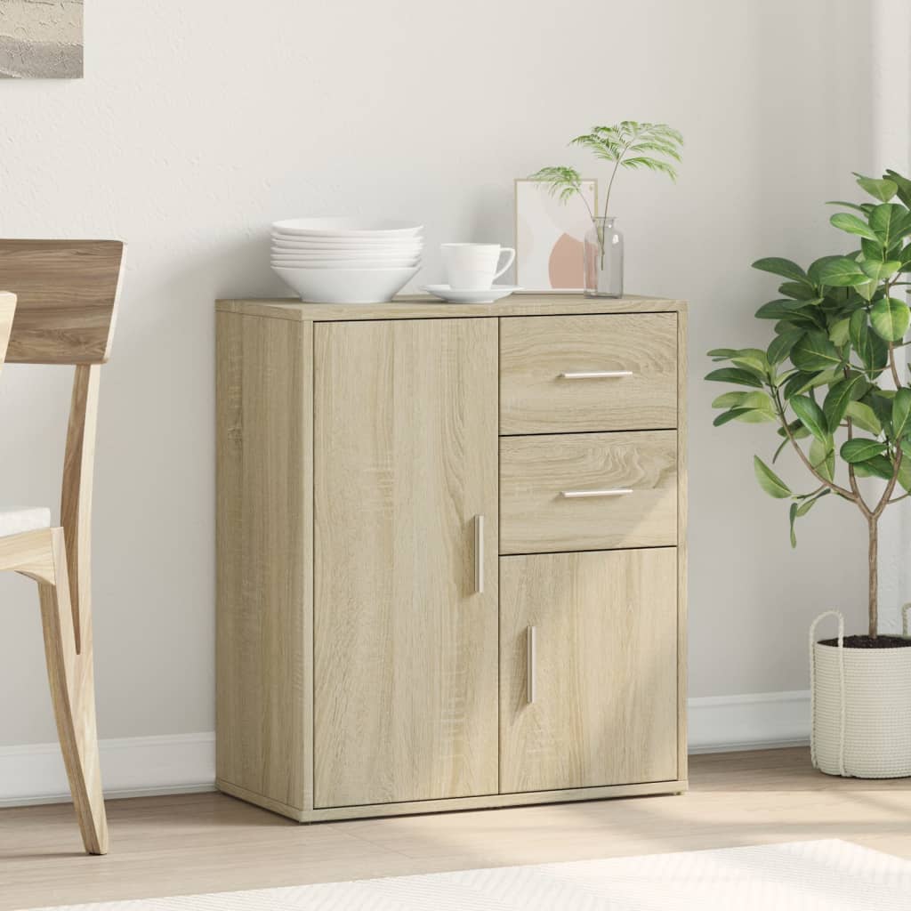 vidaXL Dressoir 60x31x70 cm bewerkt hout sonoma eikenkleurig afbeelding